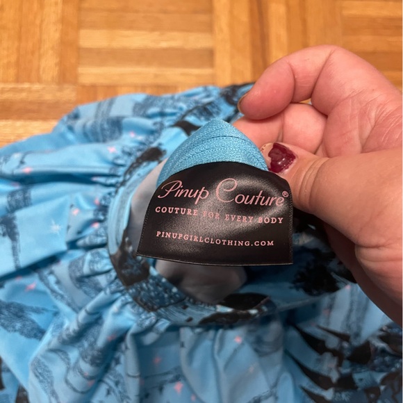 PINUP GIRL CLOTHING Blue Castle Skirt - 2X - Worn Once - Picture 4 of 4
